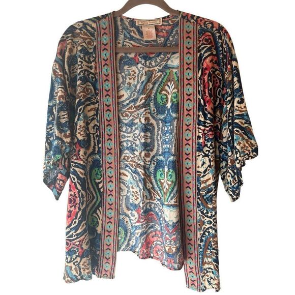 Flying Tomato Boho Kimono embroidered sz M - L colorful - Picture 1 of 6